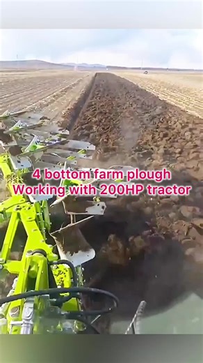 The heavy-duty 4-furrow farm plough boasts a working width of 2 meters and is perfectly matched with a 200-horsepower tractor. Built for tough soil conditions, it ensures deep, efficient plowing for large-scale farming operations. #mountedplough #farmplow #ploughfactory #4bottomplough #agriculturalplough