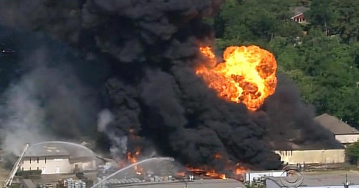 Hazardous chemicals warehouse goes up in flames