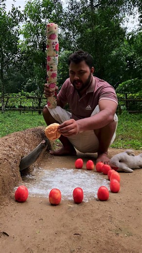 A major miss while trying to catch prey using a tomato! What happened at the very last moment