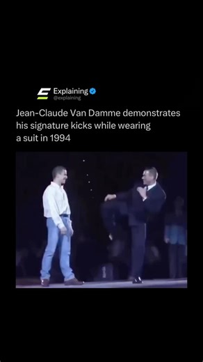 Explaining on Instagram: "Jean-Claude Van Damme rose from a tough childhood in Belgium to become one of the most iconic action stars of the late 80s and 90s. Trained in Shotokan karate and ballet, his flexibility and lightning kicks helped him break out with films like Bloodsport, Kickboxer, and Universal Soldier, earning him the nickname “The Muscles from Brussels” 🥋🔥 Behind the action-hero image, Van Damme’s life included major highs and lows, from global fame to public struggles with injuri