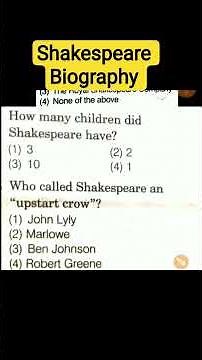 Shakespeare Biography #shakespeare