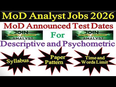 MOD Analyst Descriptive and Psychometric Tests | MOD announced Test Dates | Syllabus | Past Papers