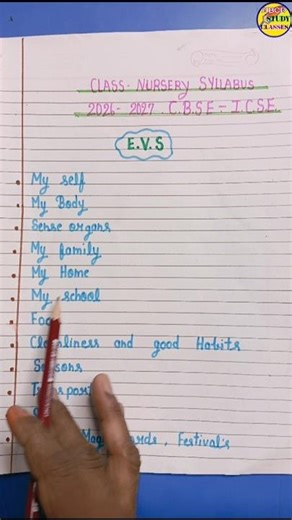 Class Nursery Evs Syllabus 2026-27/ Nursery Evs Syllabus/ English Evs Worksheet #evs #nursery #short