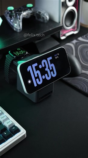 Sponsored by Temu. This thing cleaned my whole desk. One charger for my phone, watch, earbuds—plus a clock. Magnetic, rotating, stupid easy. If your setup looks messy, you need this.@temu Click link or search code: dxq3857 on the Temu App to get the product now #temu #temufinds #ad