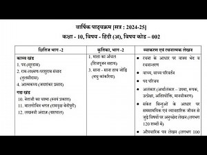 class 10 hindi syllabus 2024-25/hindi class 10 syllabus 2024/class 10 hindi course a syllabus 2025