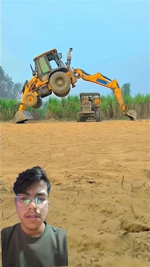 JCB pe stunt karna par gaya bhari 😭😭😭😭😭😭😭 #jcbbaba #jcb #automobile #excavator #funny #viralvideo