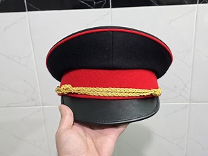 Red & Black Dress Cap – Ceremonial Style Hat With Gold Braid – Military-inspired Costume Accessory - Etsy
