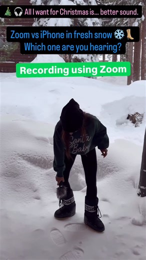 ReelFoleySound-Sanaa Kelley on Instagram: "🎄🎧 All I want for Christmas is… better sound. Zoom vs iPhone in fresh snow ❄️👢 Which one are you hearing? 🎅🎶 #FoleyArtist SoundForFilm #ChristmasSounds #SnowSounds #BehindTheScenes FoleyLife SoundDesign #HolidayVibes 🎄. Sweater from @vici"