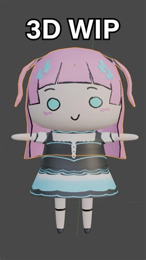 new 3D model wip #3dwip #blender #3d #vtuber
