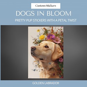 Sticker chien en fleurs – Sticker floral en vinyle pour chien de race – Sticker imperméable pour animal de compagnie – Labrador doré - Etsy France