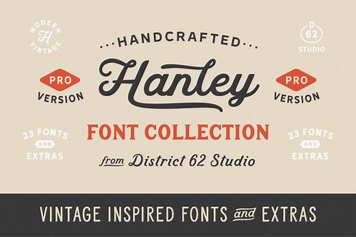 Hanley Pro Font Collection, a Script Font by DISTRICT 62 STUDIO