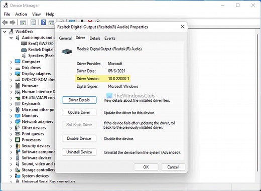 How to check the Driver Version in Windows 11