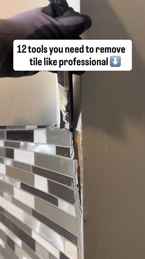 1K views · 4 comments | Grab the full list in the comments! The most used? The pry bar & mallet, but gloves will help you not ruin your nails , plastic tarp helps with easy clean up, and a shop vac gets the bug chunks a regular vacuum can’t! Have you torn off tile?! What was your must have tool? #diykitchens #tilebacksplash #kitchenrenovations #homedesigns #homedecort | Katie Makes It Home | Facebook