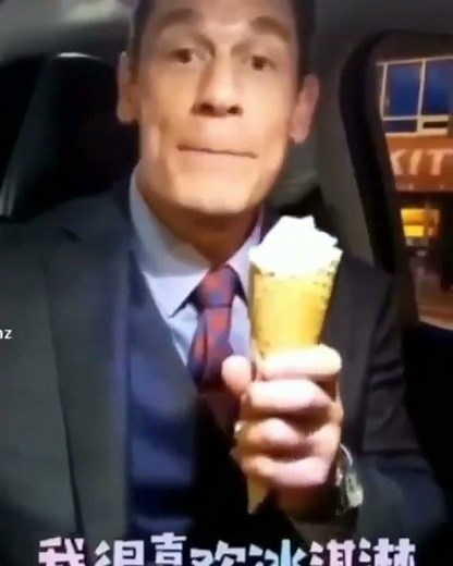 John Cena Speaking Chinese Holding Ice Cream
