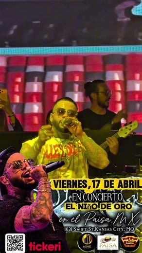 🎸 Kansas City 🎺 Hadrian “El niño de oro” llega desde México a Kansas City 🇲🇽 🎙️Cantando todos sus éxitos EN VIVO 📅 Viernes 17 de abril 📍Paisa MX 1621 Swift St, North Kansas City, MO 64116 🎟️Boletos en www.tikeri.com 🍾 Reservas VIP al 1(816)286-0297 ⚠️Concierto único ⚠️ 🚨Compartelo a tus amigos para que no se lo pierdan🚨 #niñodeoro #mexico #kansascity #musica #concierto