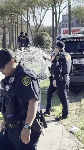 Hpd officer crashes into a fire hydrant