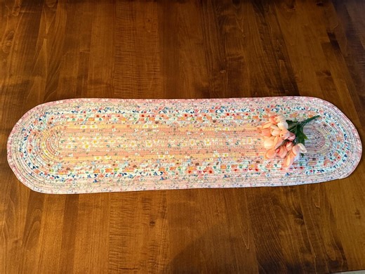 Jelly Roll Rug Table Runner, Pink Peach - Etsy