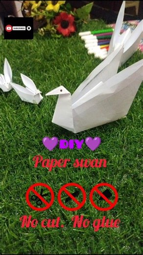 “Only 1 Paper 😱 Beautiful Paper Swan 🦢 | No Cut No Glue”