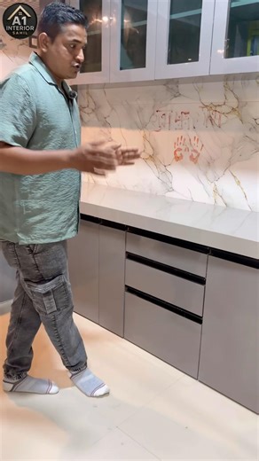 modular kitchen organisation || how to make kitchen platform #interiordesign #shorts #youtubeshorts