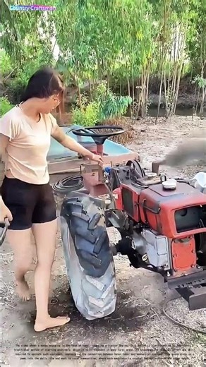 Cranking Up the Tractor: A Glimpse into Rural Machinery and Hard Work