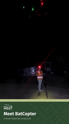 When it comes to bat conservation, innovation matters. WEST teamed up with a US-based drone developer, Persimia, to develop a drone-based bat survey tool, the BatCopter. With input from WEST experts regarding required drone specs and acoustic needs, Persimia’s talented drone engineers designed a drone specifically engineered to collect thermal and acoustic data, helping us better understand bat activity and inform conservation strategies This unique tool can be used to observe bat activity/use o