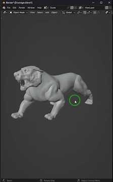 Sculp a Brass Tiger From Scratch in Blender _ tutorial #blender #3d #animation