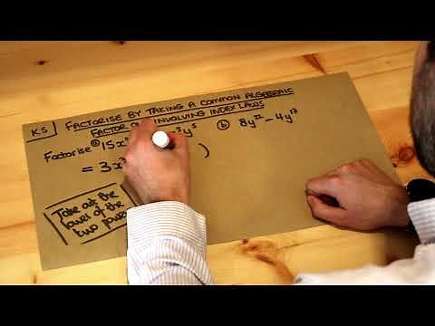 Key Skill - Factorise by taking a common algebraic factor out involving index laws.