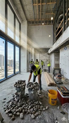 They Turned a Concrete Floor Into a Jungle Waterfall 😳 #epoxy #interiordesign #floortransformation