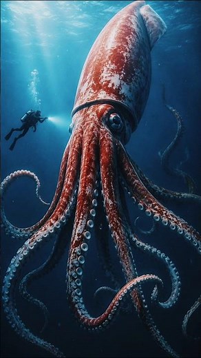 Giant Squid: The Real Sea Monster of the Deep Ocean #animalworld