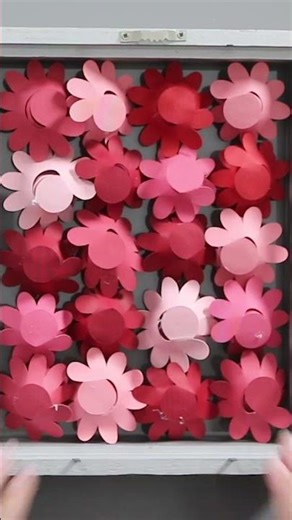 Paper Flower Shadow Box Decor with Cricut #paperflowers #diyflowers #diy #cricut #diycrafts