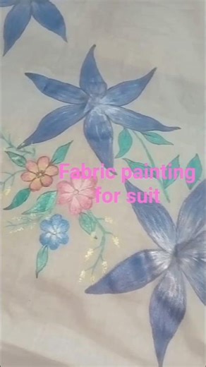 fabric painting design #clothpaintingforsuit #art #fabricpainting #flowerpainting
