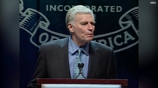 Charlton Heston's "Cold Dead Hands" speech fired up the NRA in 2000