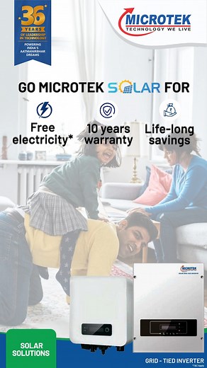 3.3K views · 53 reactions | Microtek's Solar Grid –Tied Inverter is a step towards more reliable and green energy. Now harness the power of the sun for your home and enjoy life-long savings. Know more at https://bit.ly/3BLRDkK #Microtek #SolarSolutions | Microtek International P. Ltd. | Facebook
