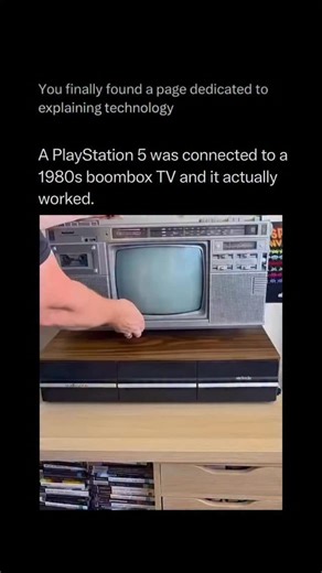 Technology Explained on Instagram: "Follow @explaining.tech to learn everything about technology one post at a time 🧠⚙️ Connecting a modern console to a vintage screen isn’t just about finding the right plug; it is a lesson in signal conversion. The PS5 outputs a purely digital HDMI signal, while a 1980s TV expects an analog broadcast signal. To bridge this 40-year gap, you need a chain of active adapters. First, an HDMI-to-Composite converter downscales the high-definition digital stream into