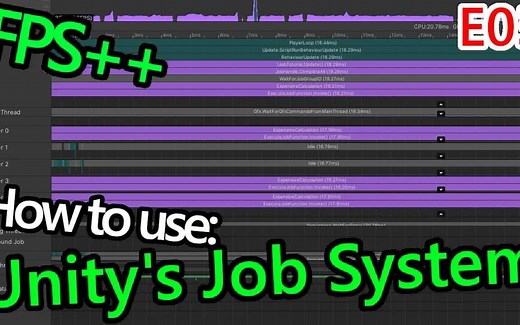【unity教程】如何用Unity的JOB SYSTEM实现代码的多线程化（E03）（IJobParallelForTransform）
