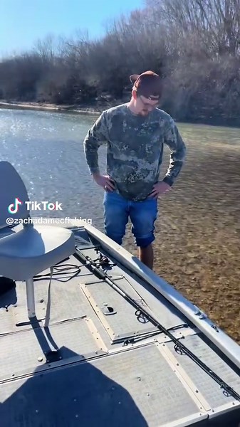 When the river says, Not today, buddy! #jetboat #meramecriver #fyp #fishing