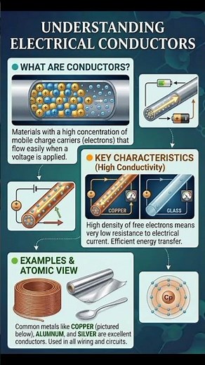 What Makes a Material a Conductor? Free Electrons, Low Resistance & Conductivity Explained