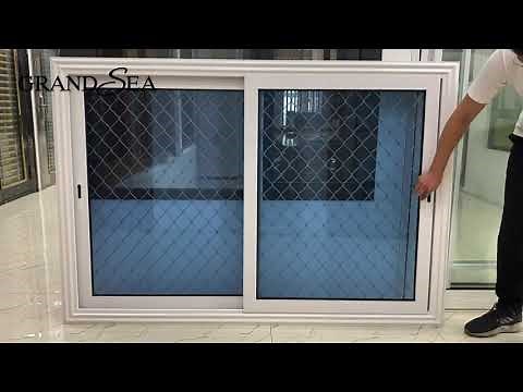 Aluminum sliding window with grill design