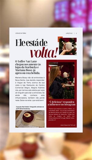 Toffee Nut Latte de volta ao Starbucks com Mariah