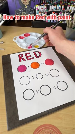 Replying to @ How to make red with paint! #paintingtutorial #colormixing #mixingred #red #howtomixred #howtomixpaint #arttutorial #paintingchallenge #colortheory #colorchart #colorwheel | Tiffany ART Makeup