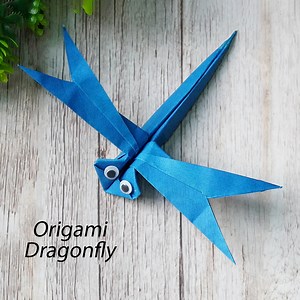Easy Dragonfly folding instruction step by step. In this video, how to make paper dragonflies easily. DIY Paper Craft. | Colors Paper