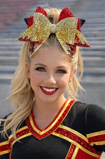 Flames Cheer Bow/ Custom Rhinestone Competition Cheer Bows – Team Colors – Large 7" Bling Cheer Hair Bow – Priced per Bow – 10 Bow Minimum - Etsy