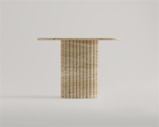 Travertine Console Table, Natural Stone Entryway, Minimalist Beige Hallway Table, 3cm Thick - Etsy