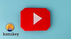 折り紙１枚で作る！ユーチューブプレイボタン YouTube Play Button (カミキィ kamikey) – 創作折り紙 カミキィkamikey origami