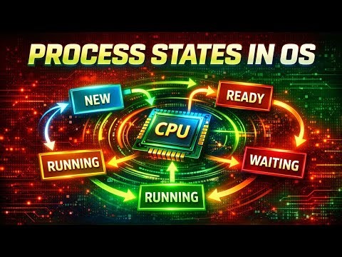 Process States in Operating System Explained in Hindi | New Ready Running Waiting Terminated | OS