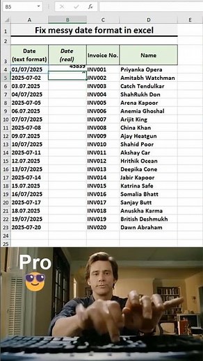 Fix messy date format in excel in 10 seconds! 💯 #excel #formula #shortcut