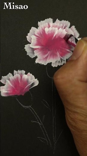 Carnation flower painting tutorial for beginners |One stroke #shorts