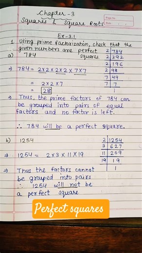 Square & Square Root # Prime Factorisation method # Grade 8 #maths
