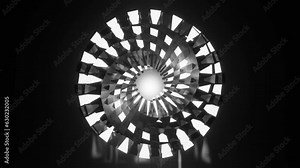 Hypnotic looping animation. 3d endless animation. Cyclic seamless motion design. Satisfying animation. 3d loop animation background. Black and white circle rotation Stock Video