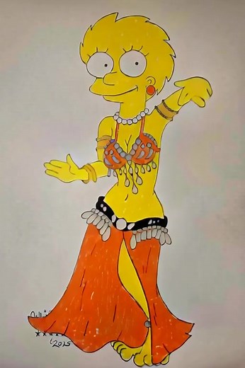 Lisa Simpson who is VERY GROWN-UP,is belly dancing for everyone! | Bellydance Toons
